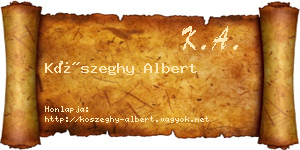 Kőszeghy Albert névjegykártya